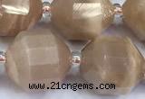 CCB1537 15 inches 11mm - 12mm faceted moonstone gemstone beads