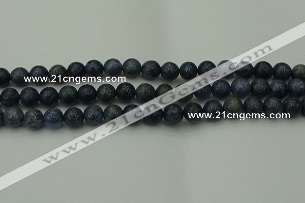 CCB452 15.5 inches 8mm round blue coral beads wholesale