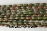 CCB816 15.5 inches 5*12mm rice unakite gemstone beads wholesale