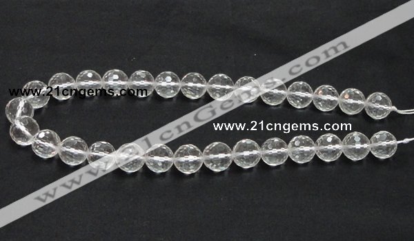 CCC211 15.5 inches 14mm faceted round grade AB natural white crystal beads