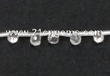 CCC233 4*6mm faceted teardrop grade AB natural white crystal beads