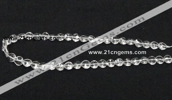 CCC237 10*10mm faceted heart grade AB natural white crystal beads
