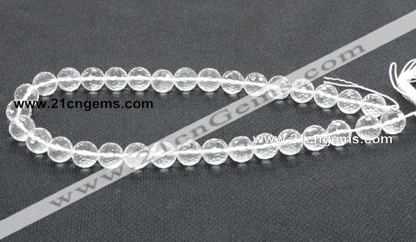CCC254 15.5 inches 12mm faceted round grade A natural white crystal beads