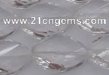 CCC526 15.5 inches 18*25mm twisted & faceted teardrop white crystal beads