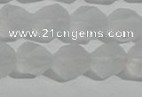 CCC628 15.5 inches 10mm faceted nuggets matte white crystal beads