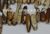 CCH345 15.5 inches 5*20mm picture jasper chips beads wholesale