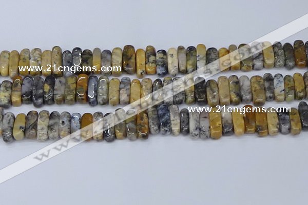 CCH712 15.5 inches 5*10mm - 5*15mm black moss opal chips beads