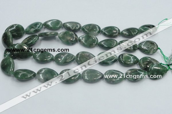 CCJ07 15.5 inches 18*25mm flat teardrop natural African jade beads