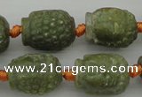CCJ231 15.5 inches 13*18mm carved buddha China jade beads