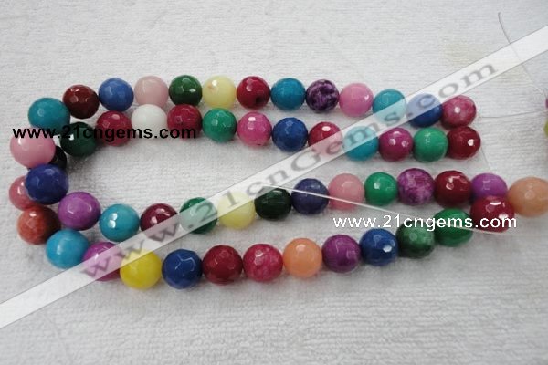 CCN1002 15.5 inches 6mm faceted round multi colored candy jade beads