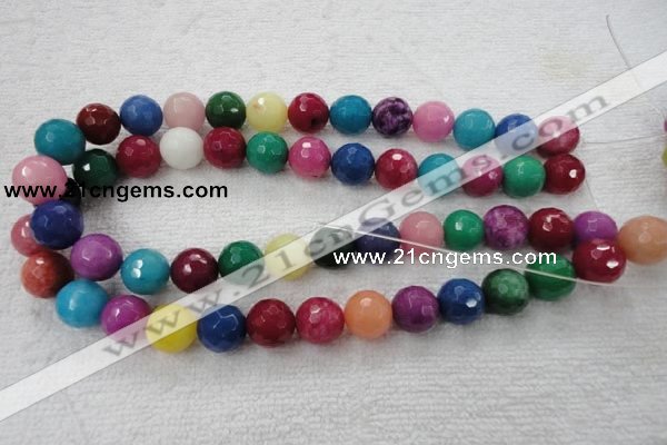 CCN1009 15.5 inches 20mm faceted round multi colored candy jade beads