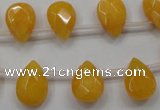 CCN1582 15.5 inches 10*14mm briolette candy jade beads wholesale