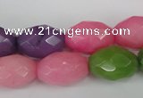 CCN188 15.5 inches 13*18mm faceted rice candy jade beads