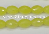 CCN2010 15 inches 10*14mm faceted rice candy jade beads wholesale