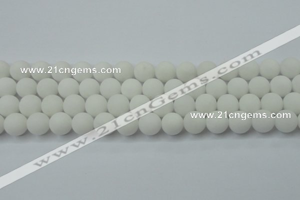 CCN2480 15.5 inches 12mm round matte candy jade beads wholesale