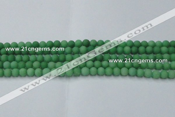 CCN2537 15.5 inches 6mm round matte candy jade beads wholesale