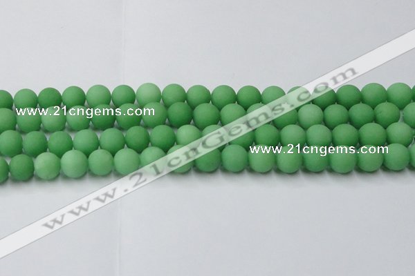 CCN2540 15.5 inches 12mm round matte candy jade beads wholesale