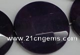 CCN320 15.5 inches 40mm faceted coin candy jade beads wholesale