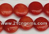 CCN3817 15.5 inches 14mm flat round candy jade beads wholesale