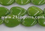 CCN3868 15.5 inches 13*18mm flat teardrop candy jade beads