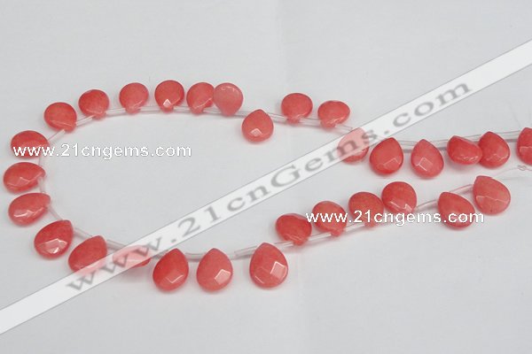CCN3928 Top-drilled 12*15mm briolette candy jade beads wholesale