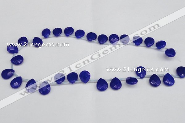 CCN3940 Top-drilled 12*15mm briolette candy jade beads wholesale
