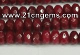 CCN4159 15.5 inches 5*8mm faceted rondelle candy jade beads