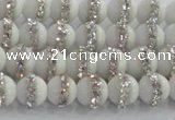 CCN4600 15.5 inches 6mm round candy jade with rhinestone beads