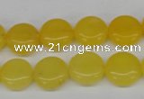 CCN475 15.5 inches 12mm flat round candy jade beads wholesale