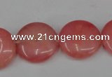 CCN495 15.5 inches 20mm flat round candy jade beads wholesale