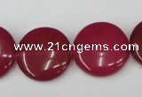 CCN497 15.5 inches 20mm flat round candy jade beads wholesale