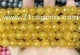 CCN5794 15 inches 10mm faceted round candy jade beads