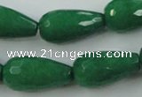 CCN996 15.5 inches 13*25mm faceted teardrop candy jade beads