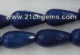 CCN999 15.5 inches 13*25mm faceted teardrop candy jade beads
