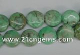 CCO111 15.5 inches 12mm flat round dyed natural chrysotine beads
