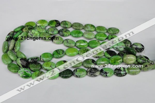 CCO136 15.5 inches 13*18mm oval dyed natural chrysotine beads