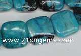 CCO187 15.5 inches 22*22mm square dyed natural chrysotine beads