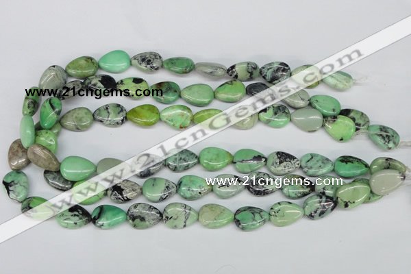 CCO39 15.5 inches 13*18mm flat teardrop natural chrysotine beads