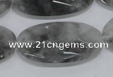 CCQ158 15.5 inches 20*40mm faceted oval cloudy quartz beads wholesale