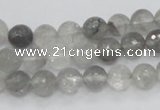 CCQ59 15.5 inches 8mm faceted round cloudy quartz beads wholesale