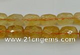CCR178 15.5 inches 8*12mm faceted drum citrine gemstone beads