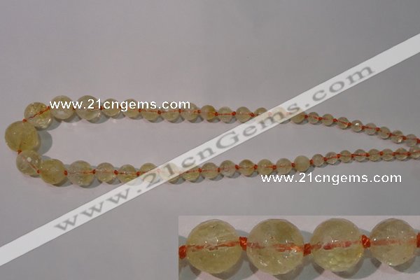 CCR210 15.5 inches 6mm - 14mm faceted round natural citrine beads