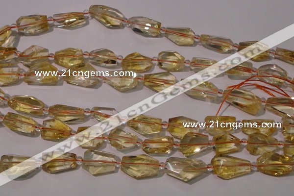 CCR222 15.5 inches 10*14mm – 12*16mm faceted nuggets natural citrine beads