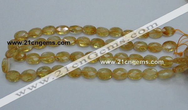 CCR24 15.5 inches 12*16mm faceted oval natural citrine gemstone beads