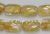 CCR30 15.5 inches 13*18mm faceted rectangle natural citrine beads