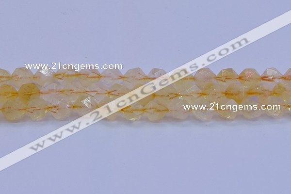 CCR314 15.5 inches 12mm faceted nuggets citrine gemstone beads