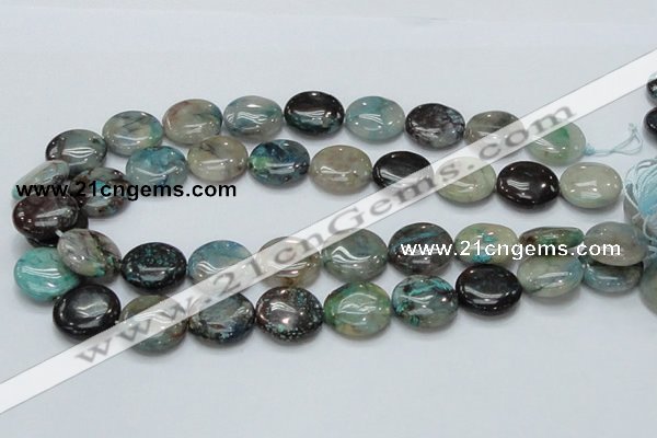CCS05 15.5 inches 20mm flat round natural chrysocolla gemstone beads