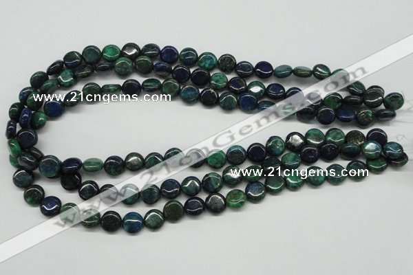 CCS160 15.5 inches 10mm flat round dyed chrysocolla gemstone beads