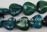 CCS424 15.5 inches 14*14mm heart dyed chrysocolla gemstone beads