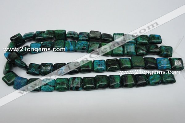 CCS464 15.5 inches 14*14mm square dyed chrysocolla gemstone beads